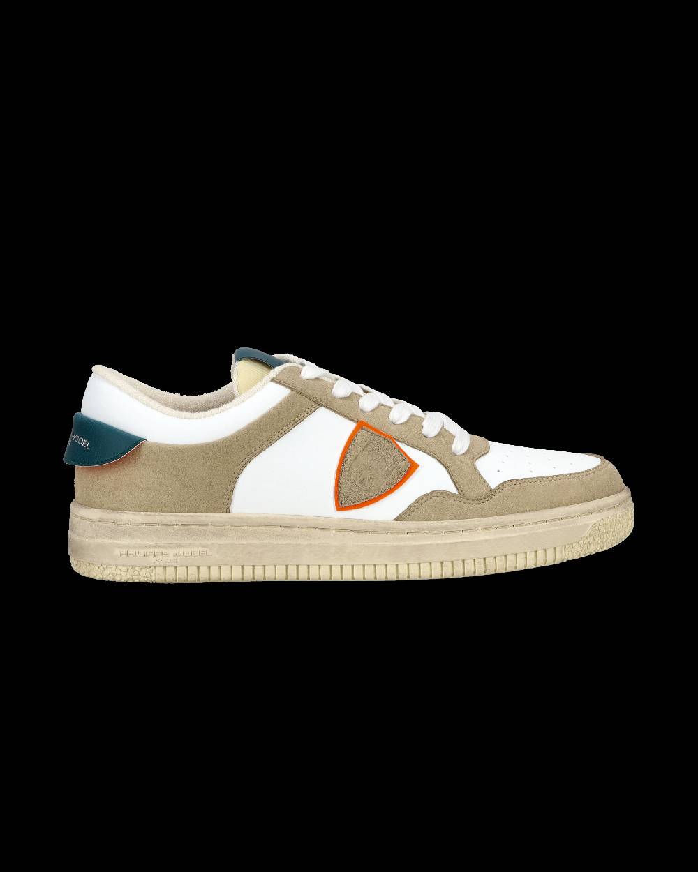 Philippe Model Sneaker streetwear Lyon da uomo in pelle riciclata - Bianco, verde e arancione Convenienza