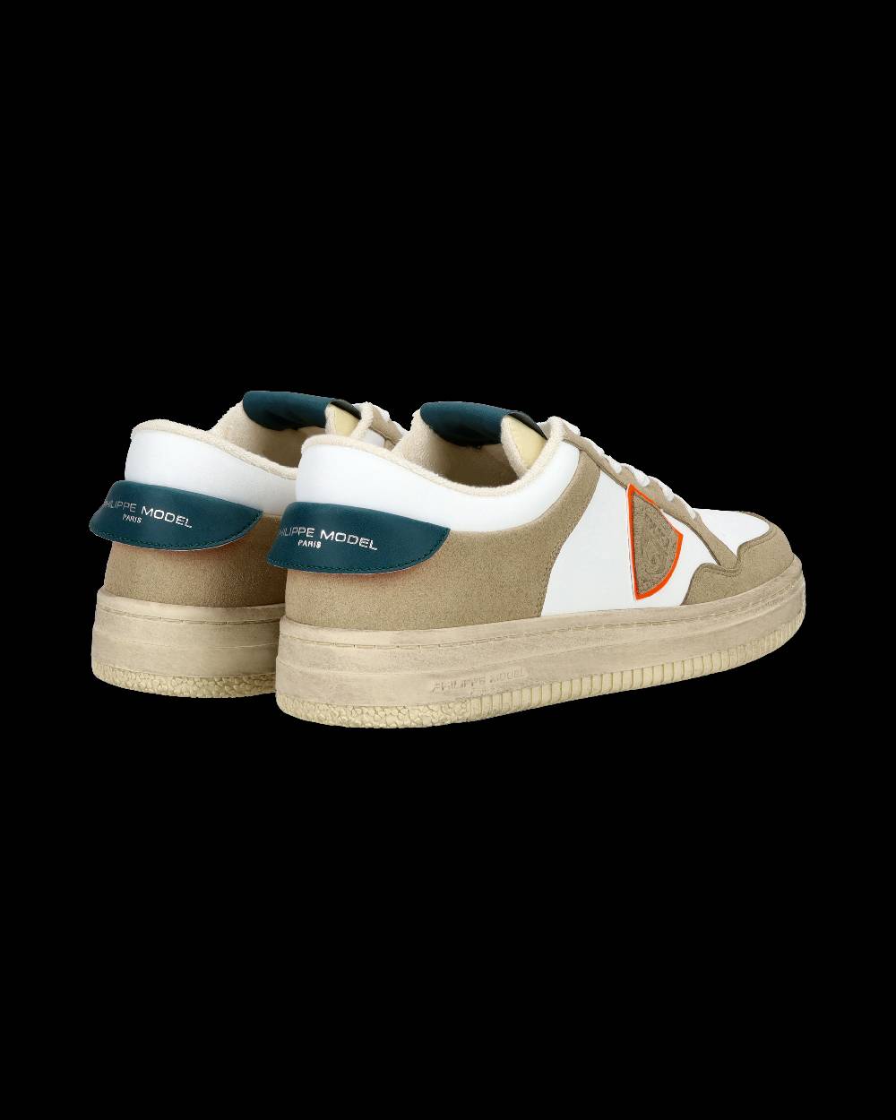 Philippe Model Sneaker streetwear Lyon da uomo in pelle riciclata - Bianco, verde e arancione Convenienza