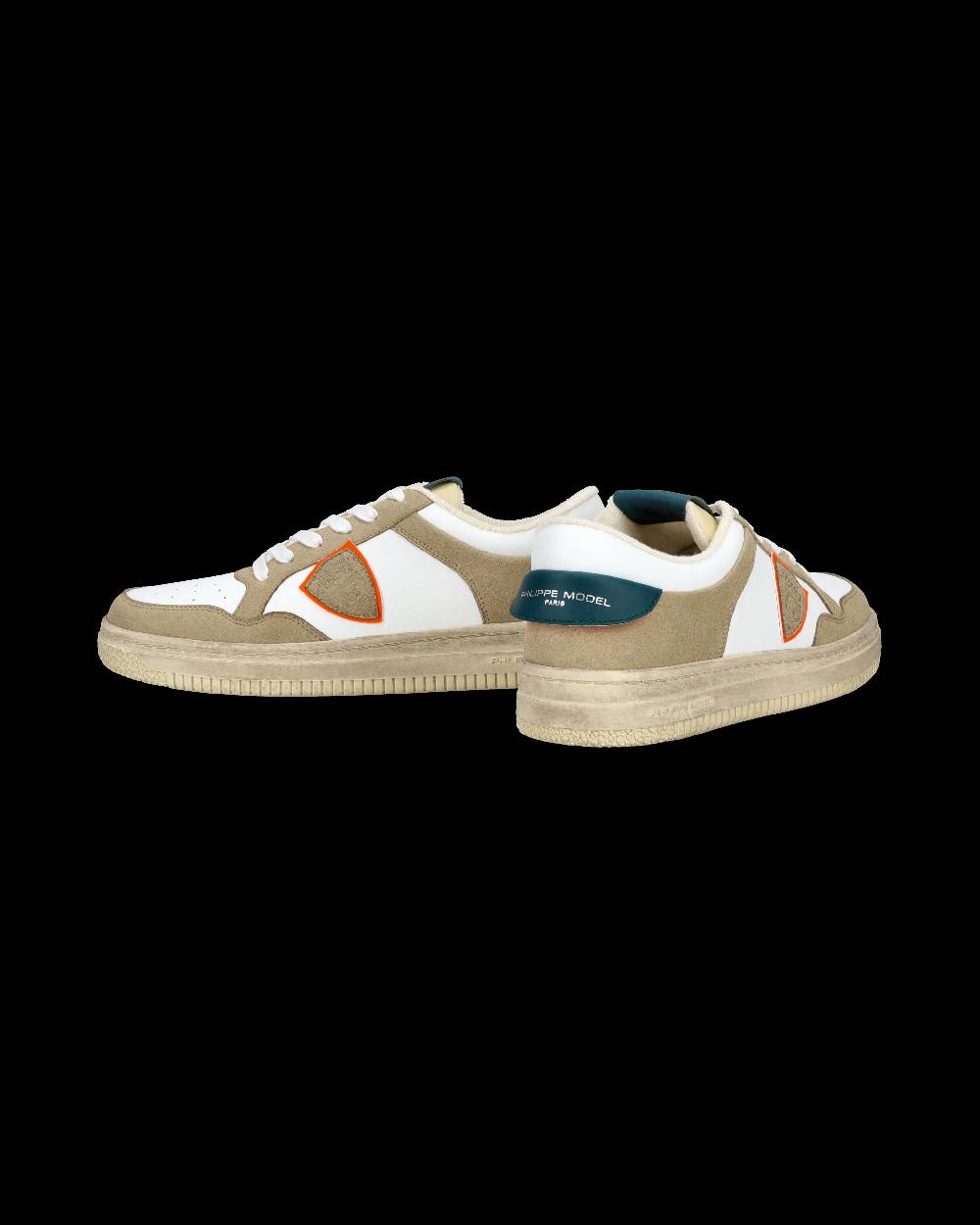 Philippe Model Sneaker streetwear Lyon da uomo in pelle riciclata - Bianco, verde e arancione Convenienza
