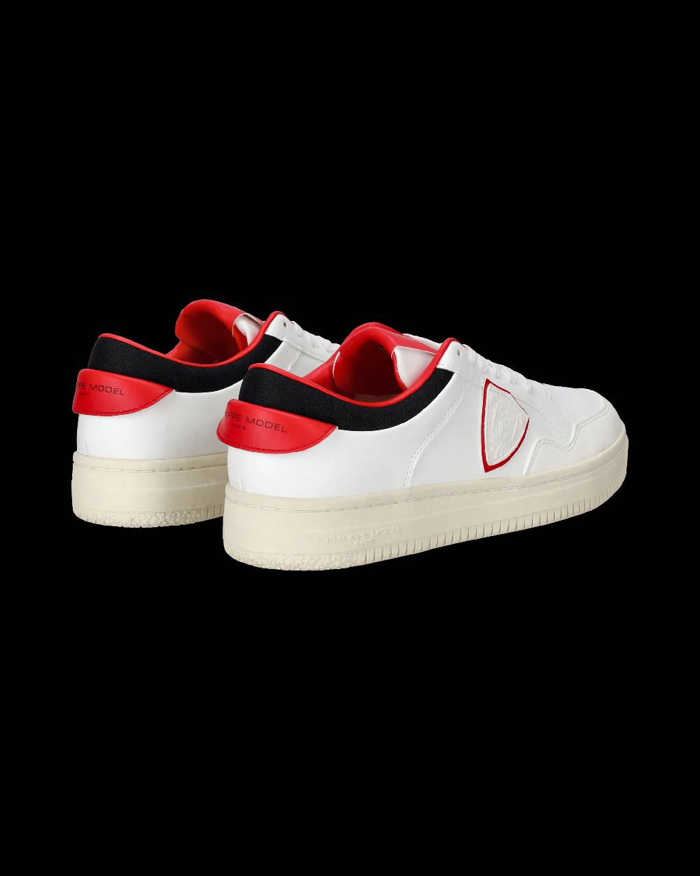 Philippe Model Sneakers Lyon da Uomo Bianche e Rosse in Pelle Riciclata Novità