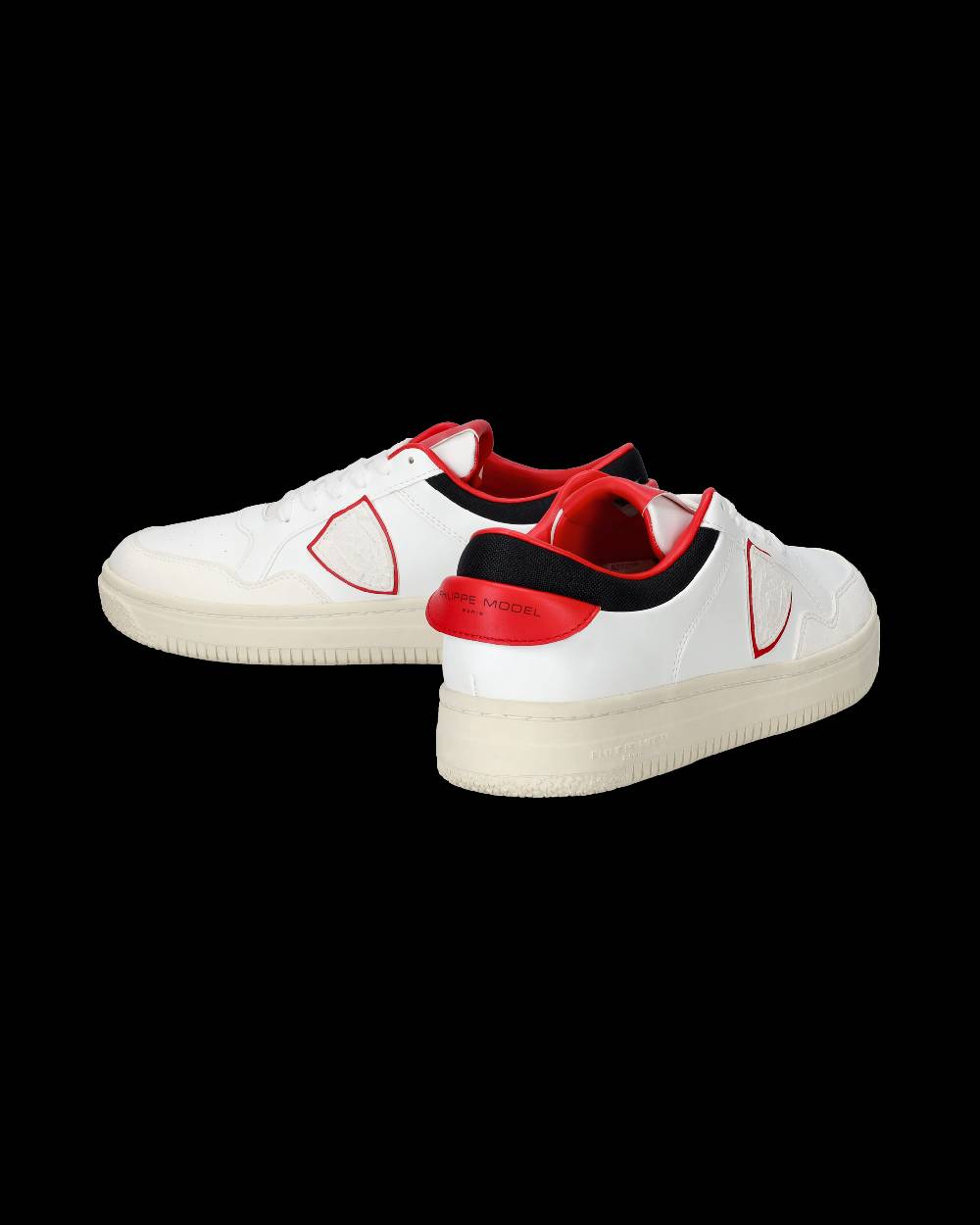 Philippe Model Sneakers Lyon da Uomo Bianche e Rosse in Pelle Riciclata Novità
