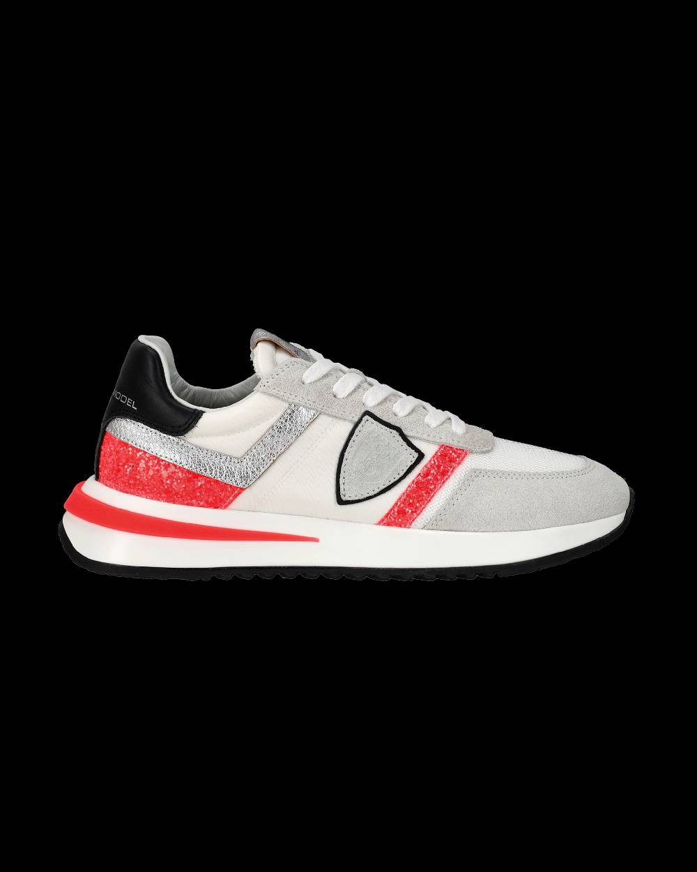 Philippe Model Sneakers Tropez 2.1 Donna Bianche e Arancioni in Pelle Scamosciata Presa