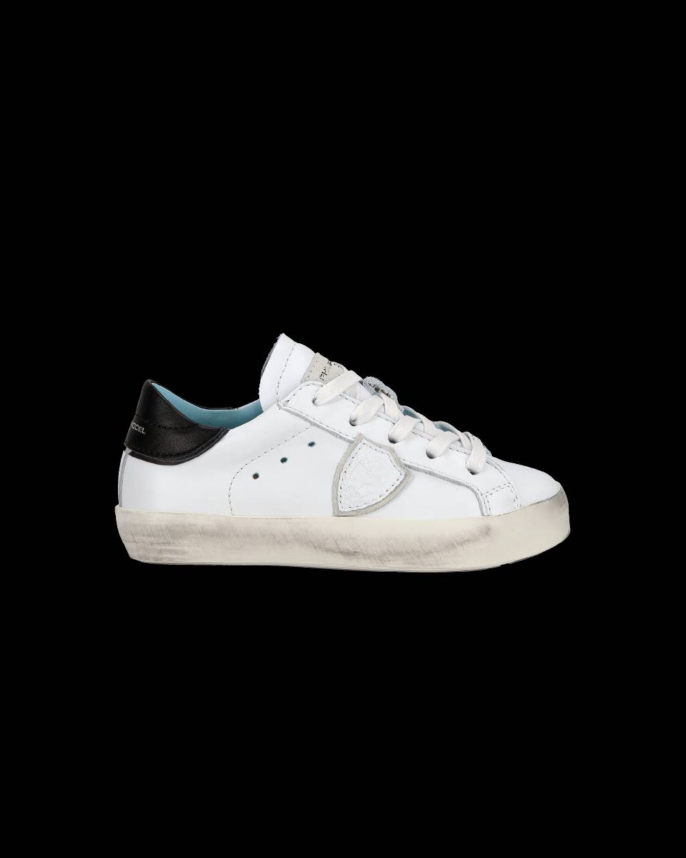 Philippe Model Baby Paris Low-Top Sneakers in Leather, White Black Online