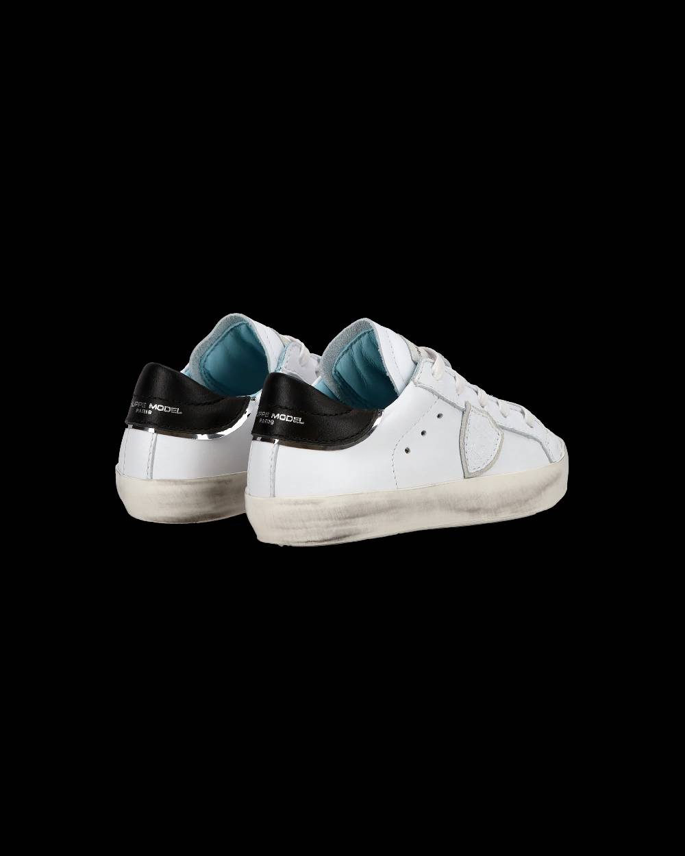 Philippe Model Baby Paris Low-Top Sneakers in Leather, White Black Online