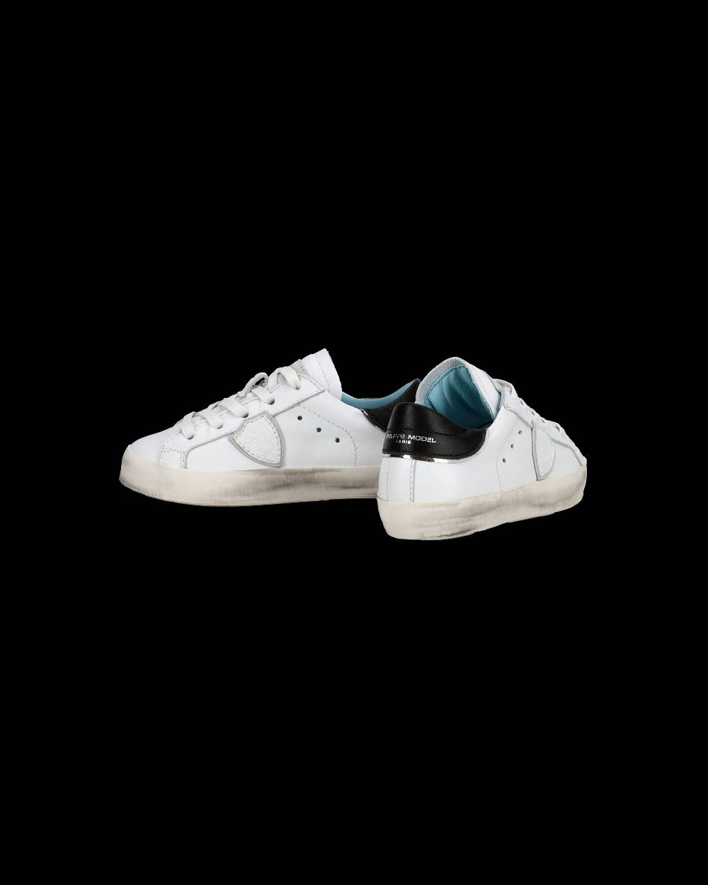 Philippe Model Baby Paris Low-Top Sneakers in Leather, White Black Online