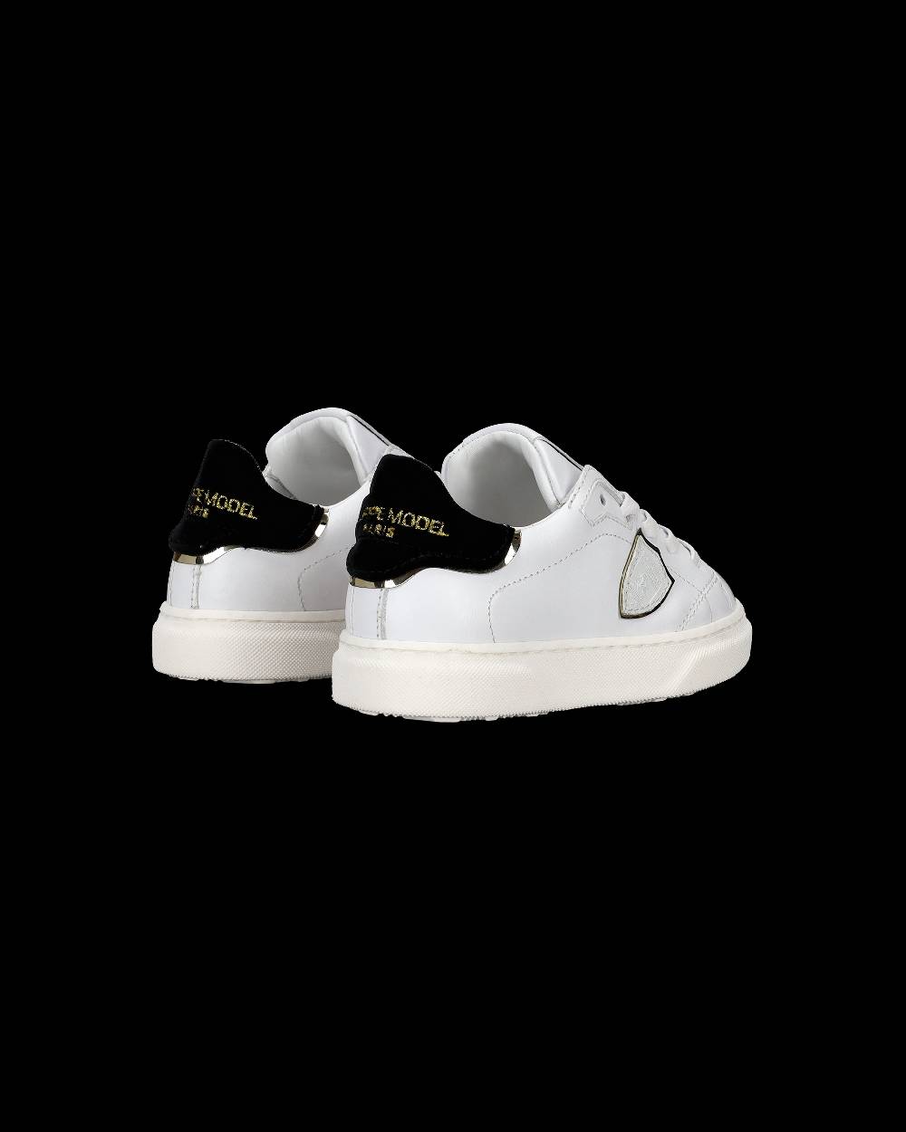 Philippe Model Scarpe da Bambini Temple Bianche e Nere in Pelle Saldi Di Fabbrica