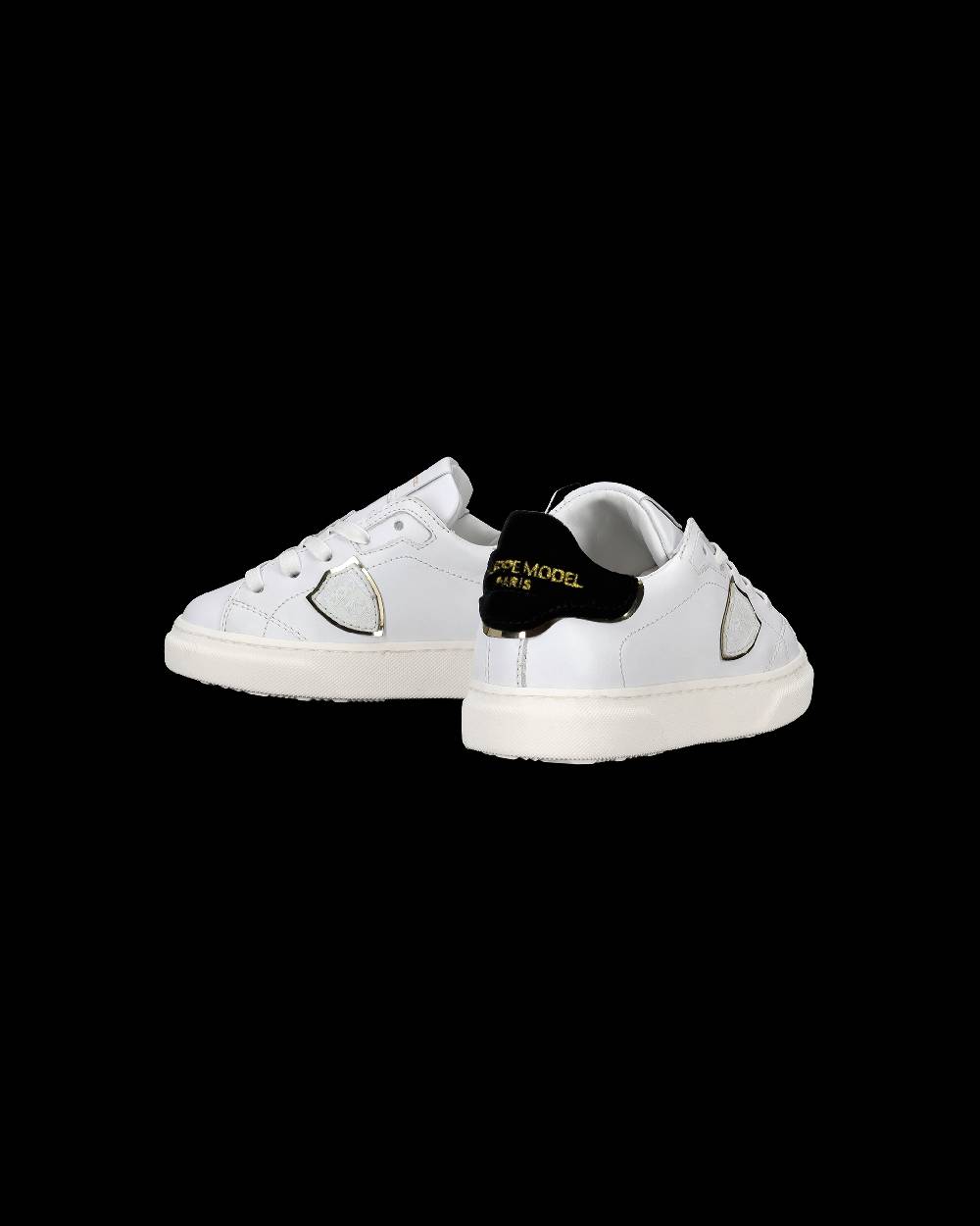 Philippe Model Scarpe da Bambini Temple Bianche e Nere in Pelle Saldi Di Fabbrica