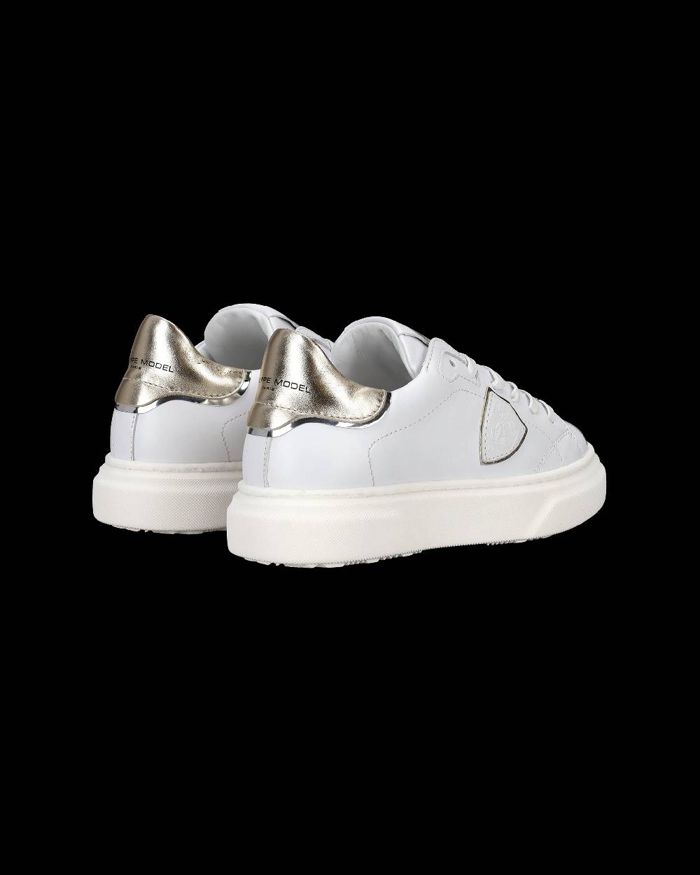 Philippe Model Sneakers Temple da Bambini Bianche e Oro in Pelle In Saldo