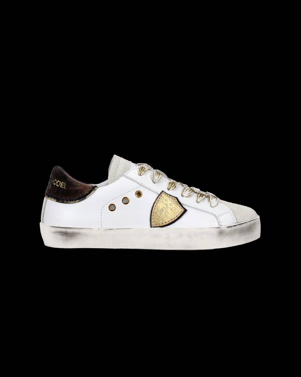 Philippe Model Sneakers Prsx basse da Bambini Bianche e Nere in Pelle 2025