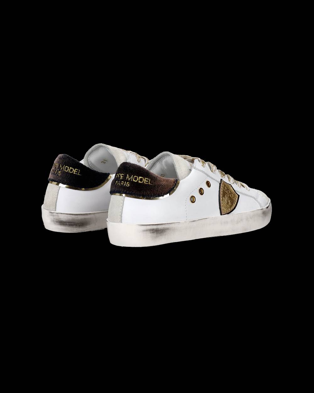 Philippe Model Sneakers Prsx basse da Bambini Bianche e Nere in Pelle 2025