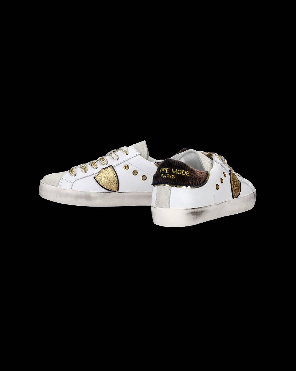 Philippe Model Sneakers Prsx basse da Bambini Bianche e Nere in Pelle 2025