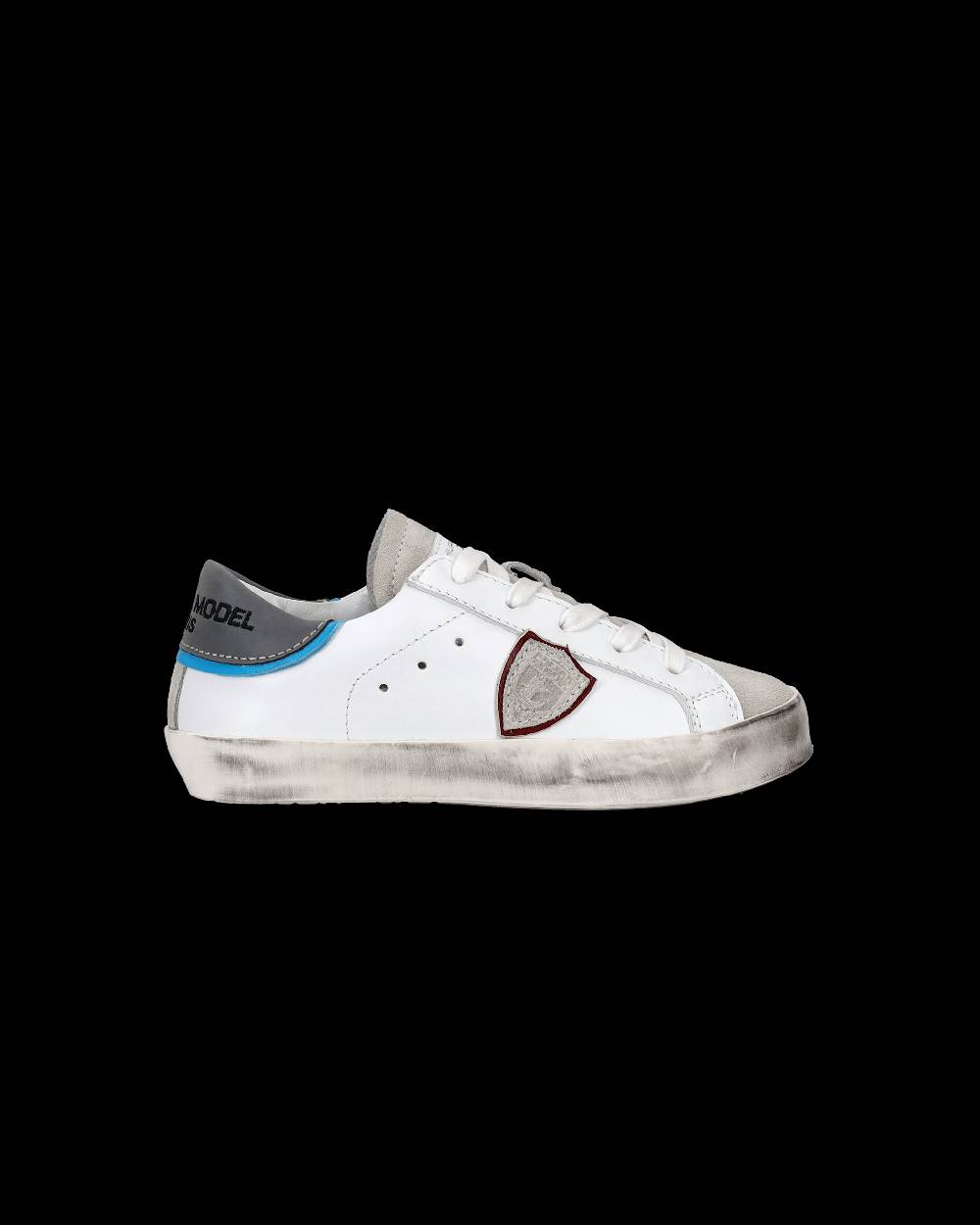 Philippe Model Scarpe da Bambini Prsx Bianche e Argento in Pelle Italy