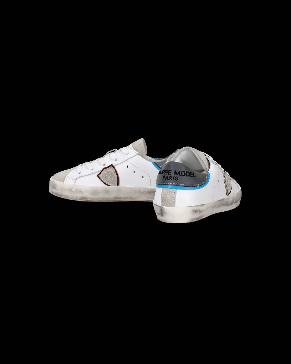 Philippe Model Scarpe da Bambini Prsx Bianche e Argento in Pelle Italy