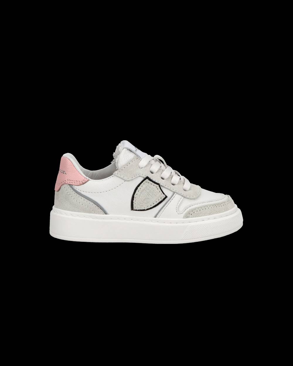 Philippe Model Baby Nice Low-Top Sneakers in Leather, Brown Blue Italia