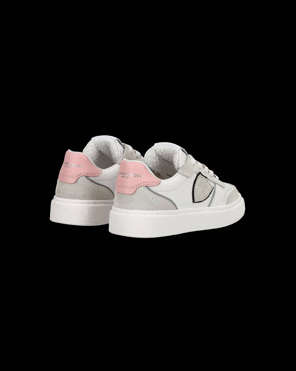Philippe Model Baby Nice Low-Top Sneakers in Leather, Brown Blue Italia