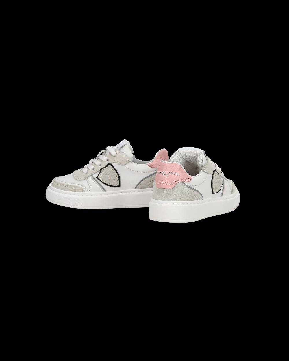 Philippe Model Baby Nice Low-Top Sneakers in Leather, Brown Blue Italia