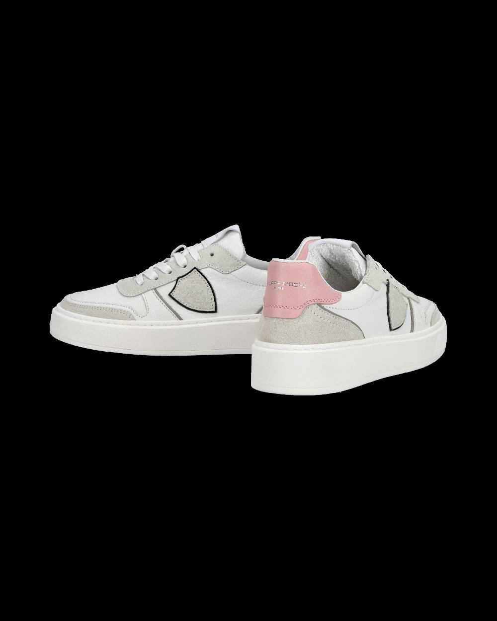 Philippe Model Junior Nice Low-Top Sneakers in Leather, Brown Blue In Linea