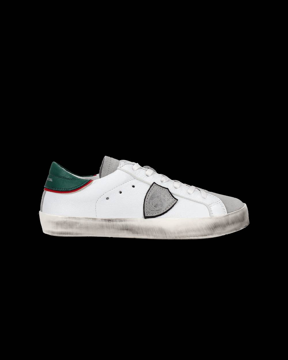 Philippe Model Sneakers Prsx basse da Bambini Bianche e Verdi in Pelle Vendita