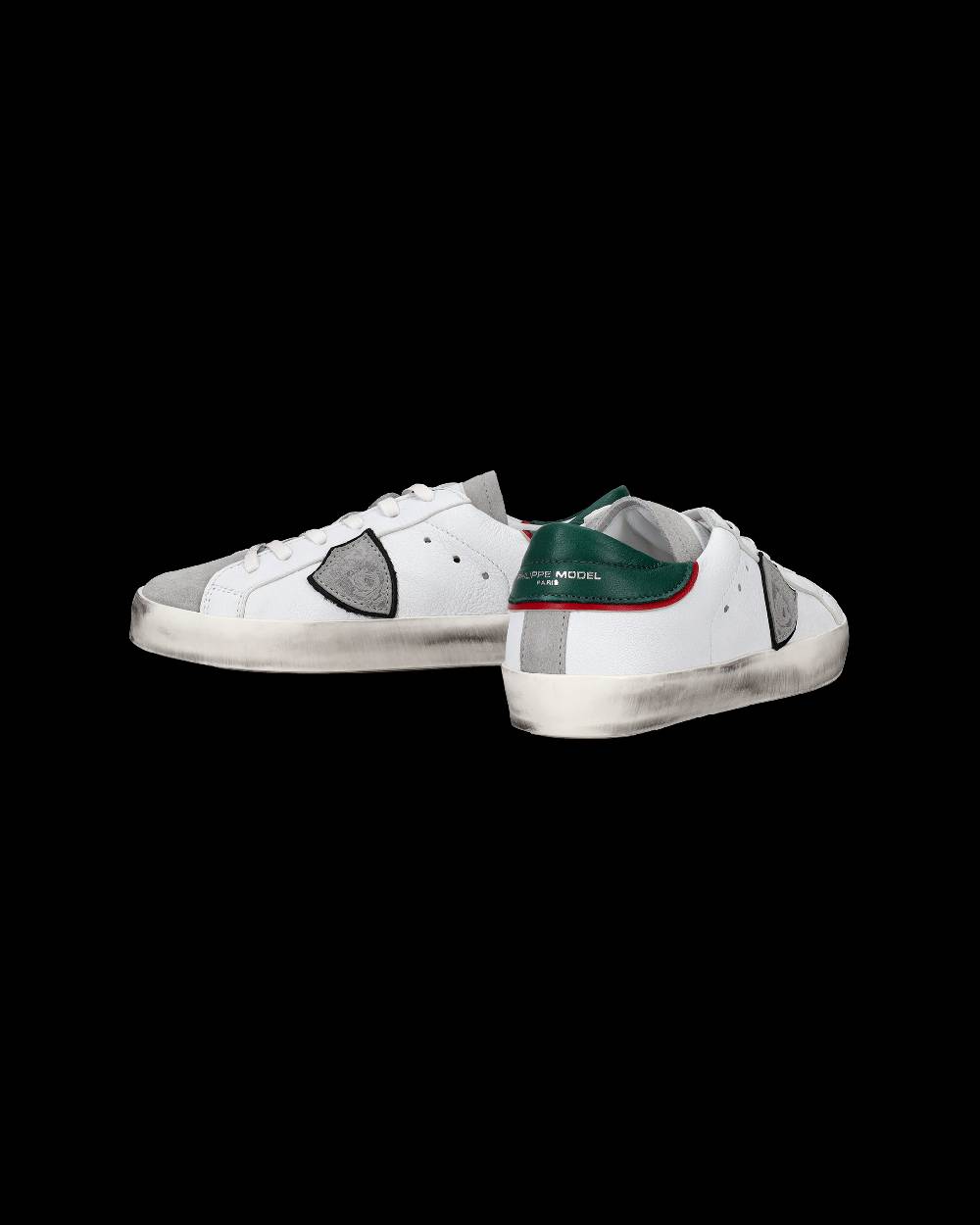 Philippe Model Sneakers Prsx basse da Bambini Bianche e Verdi in Pelle Vendita