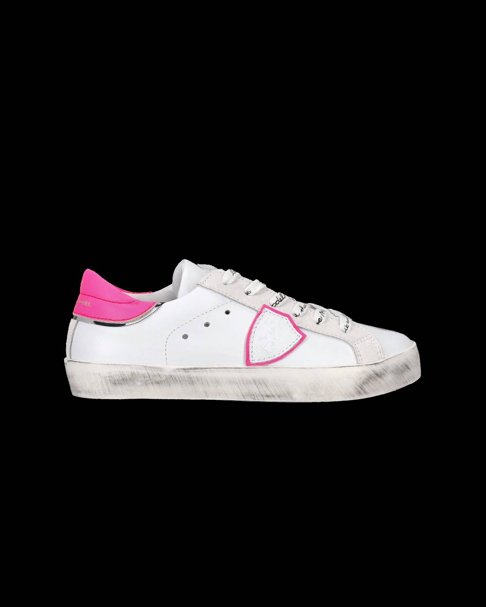 Philippe Model Sneakers Prsx basse da Bambini Bianche e Fucsia in Pelle Spedizione Gratuita