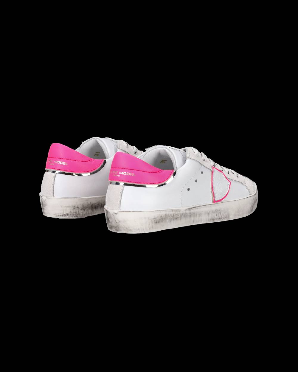 Philippe Model Sneakers Prsx basse da Bambini Bianche e Fucsia in Pelle Spedizione Gratuita