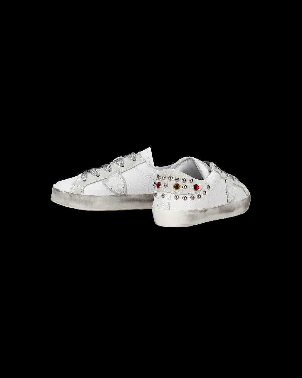 Philippe Model Sneakers Paris da Bambini Bianche e Grigie in Pelle Prezzo Ridotto
