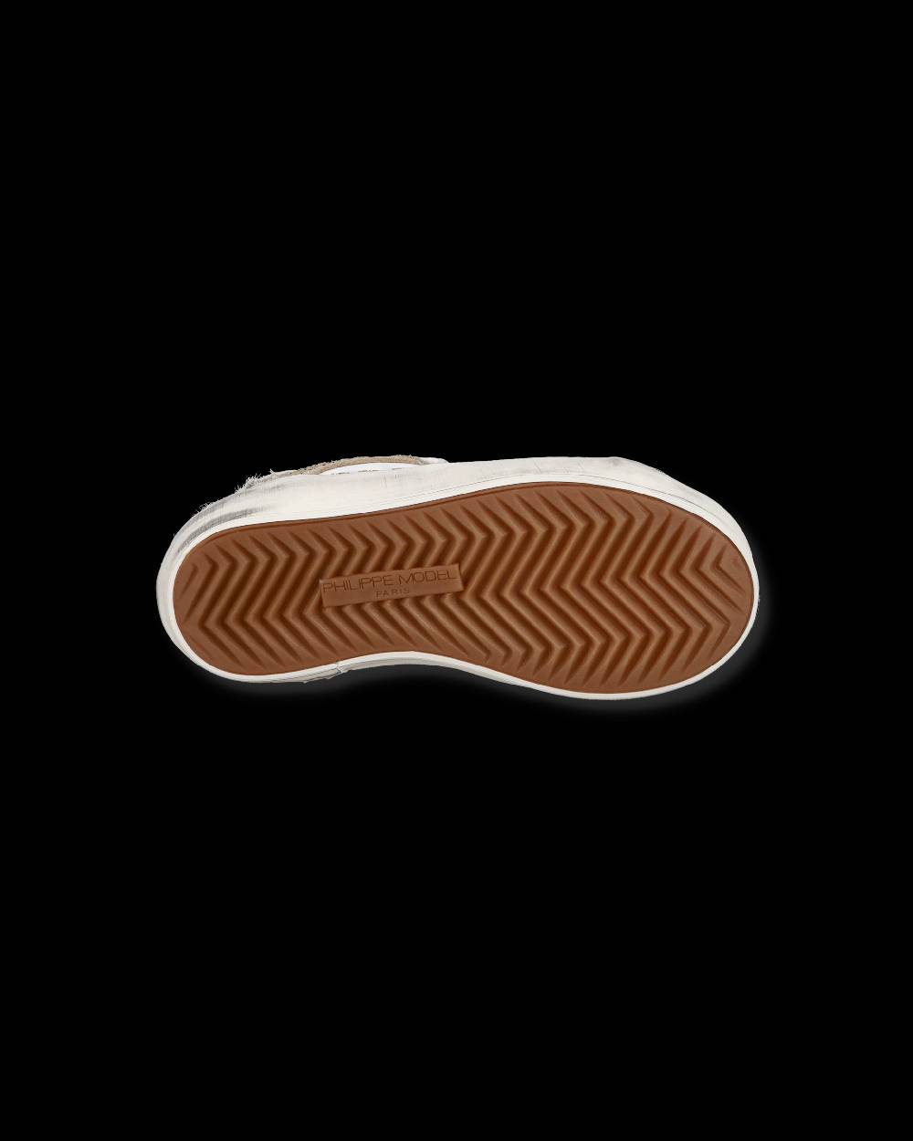 Philippe Model Baby Paris Low-Top Sneakers in Leather, White Gold Economico