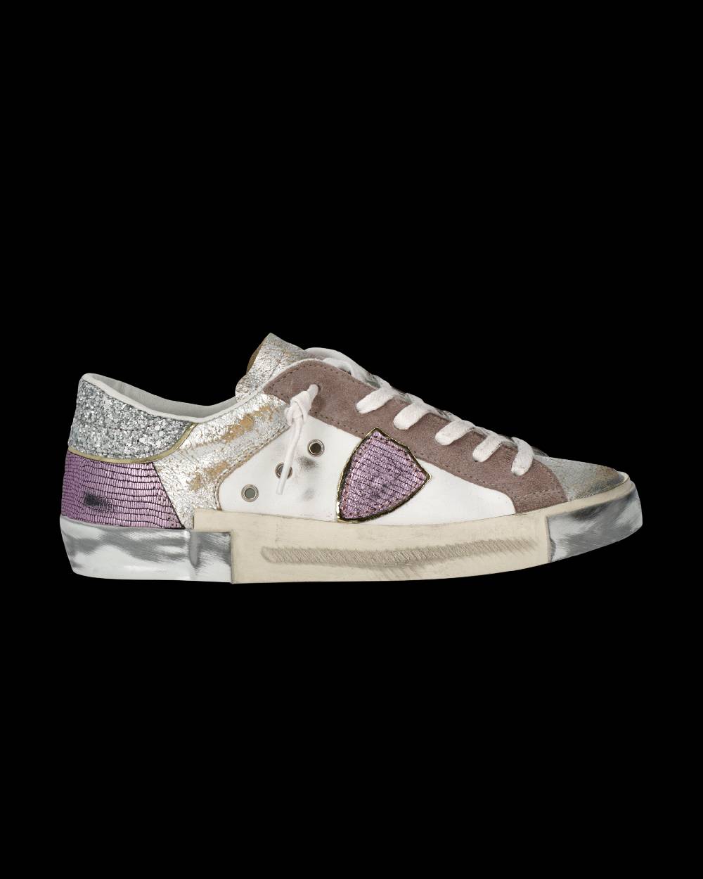 Philippe Model Sneaker Prsx Donna, Bianco Beige e Viola Negozio