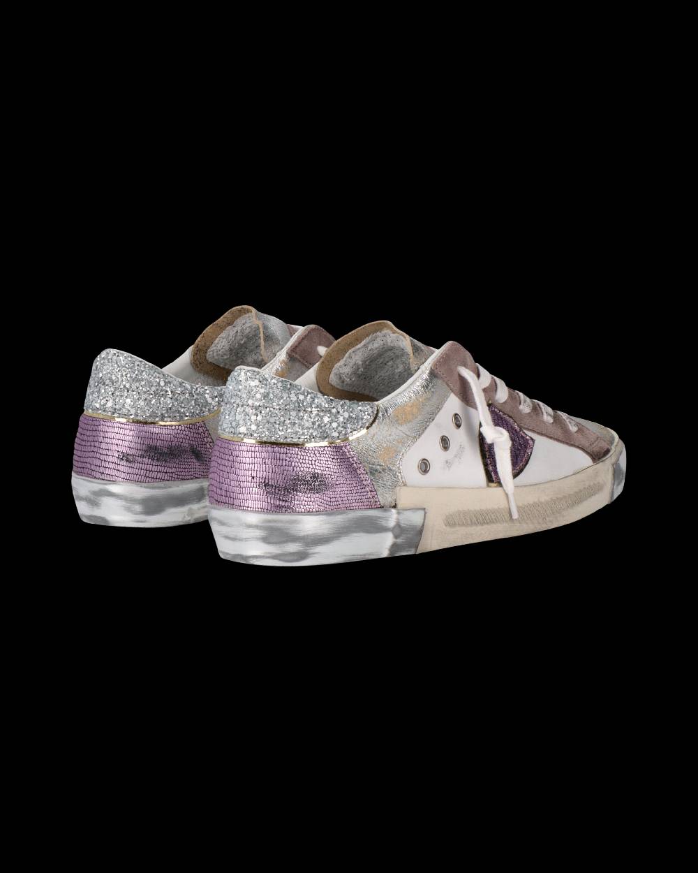 Philippe Model Sneaker Prsx Donna, Bianco Beige e Viola Negozio