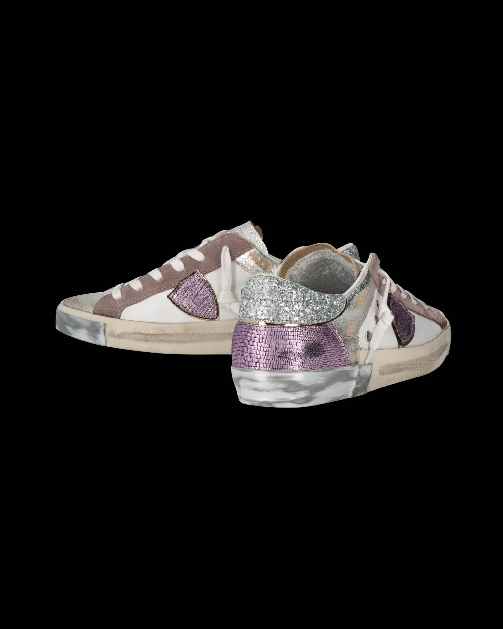 Philippe Model Sneaker Prsx Donna, Bianco Beige e Viola Negozio