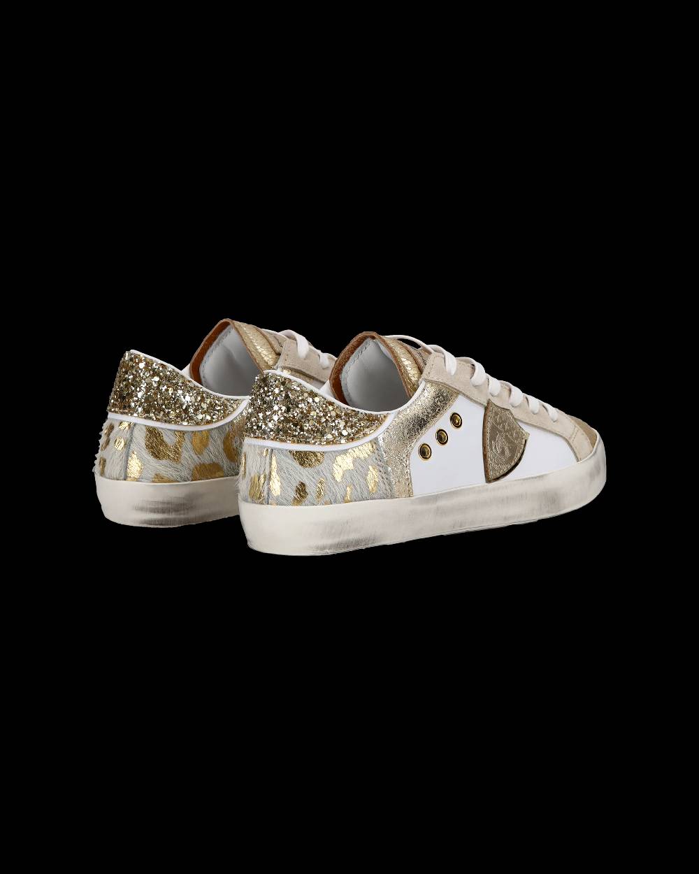 Philippe Model Sneakers basse Paris da Bambino in pelle, Bianco Oro Italy