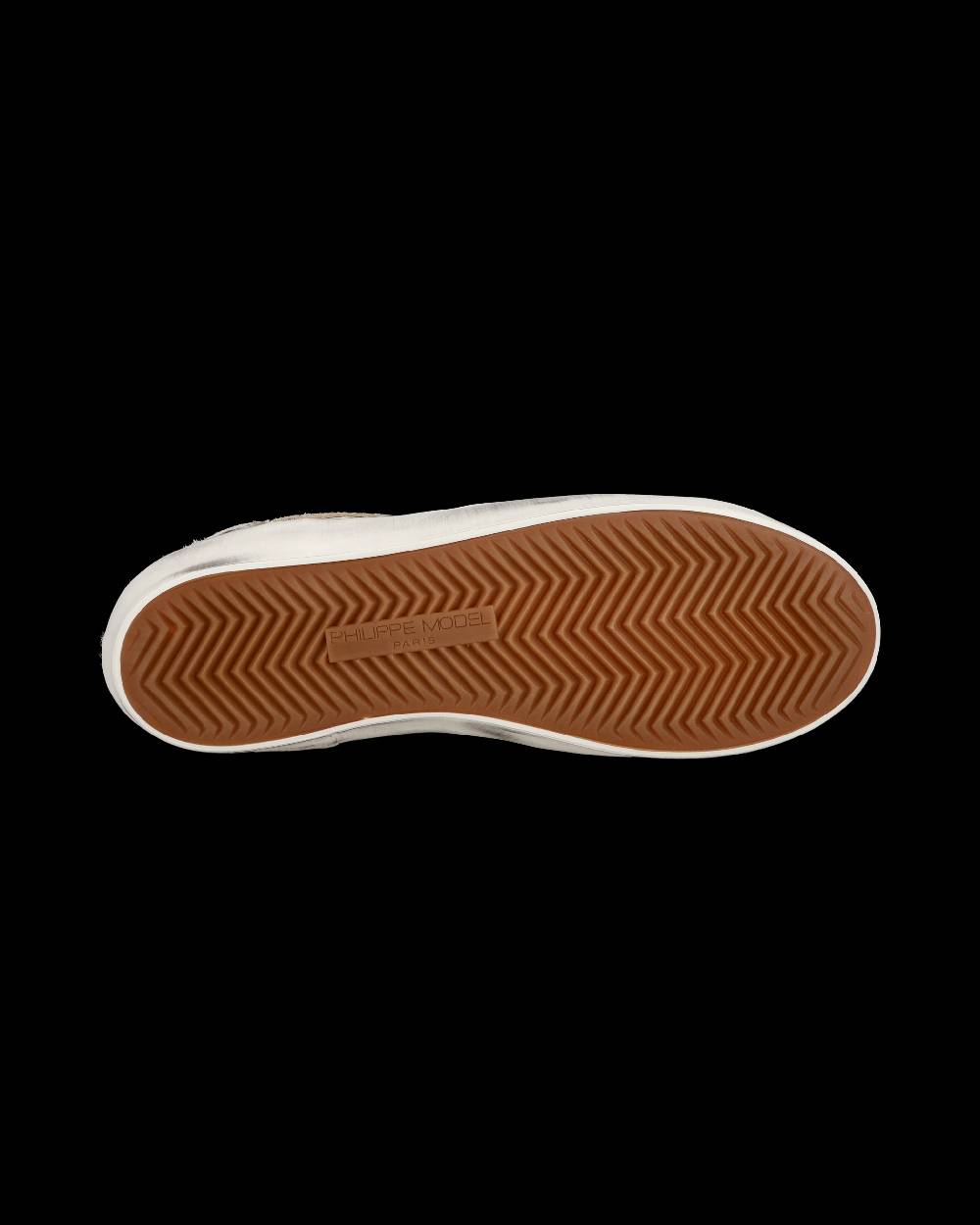 Philippe Model Sneakers basse Paris da Bambino in pelle, Bianco Oro Italia