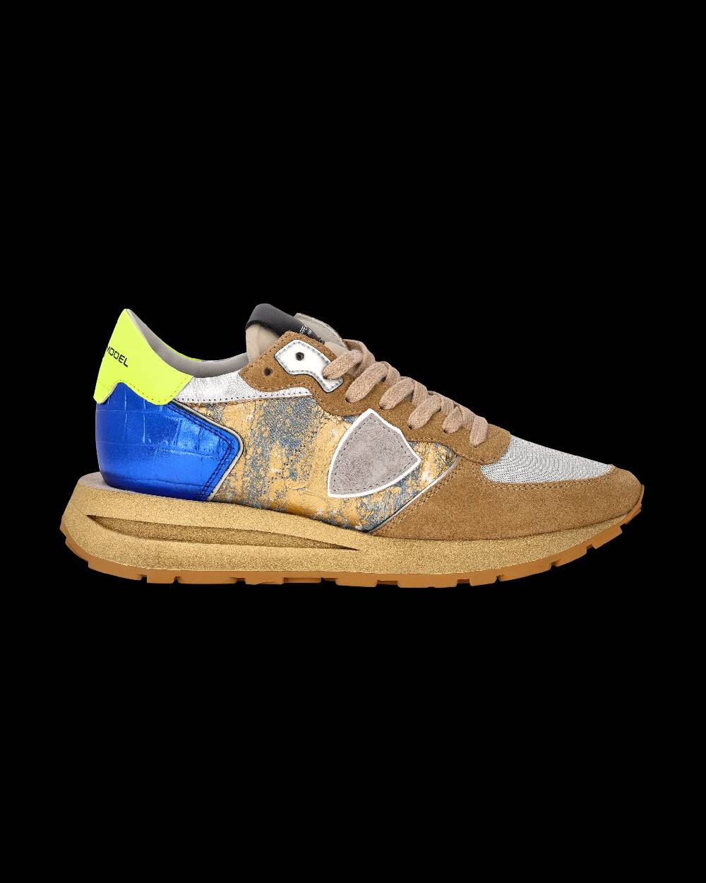Philippe Model Sneaker Tropez Haute Donna, Sabbia e Bluette Prezzo Ridotto