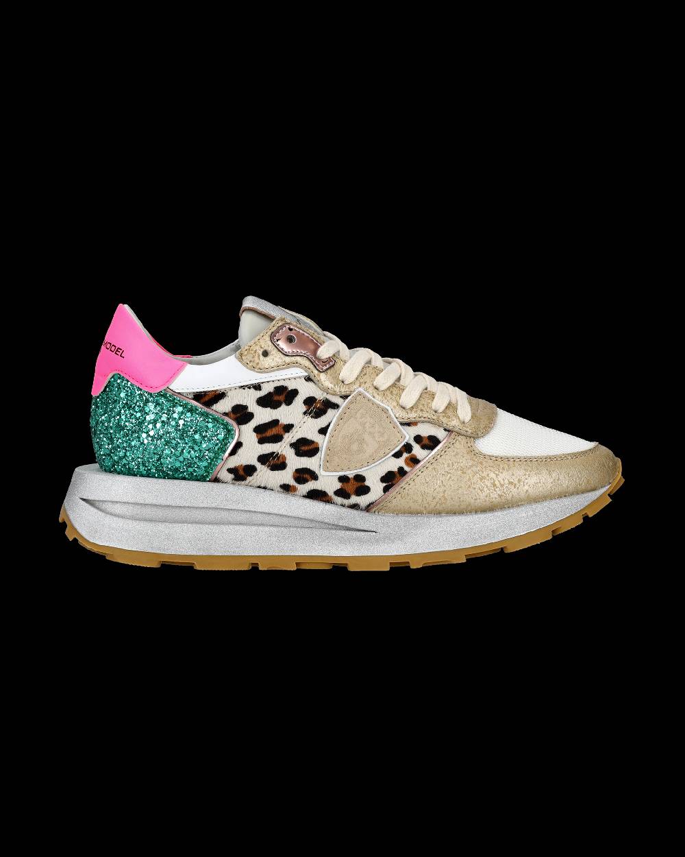 Philippe Model Sneaker basse Tropez Haute donna - bianco, fucsia e animalier Convenienza