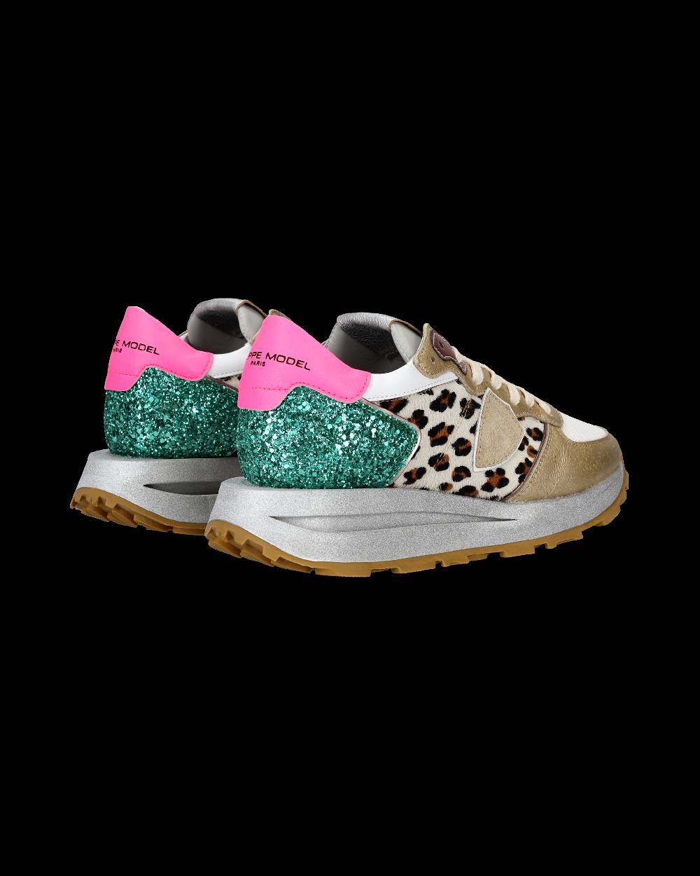 Philippe Model Sneaker basse Tropez Haute donna - bianco, fucsia e animalier Convenienza