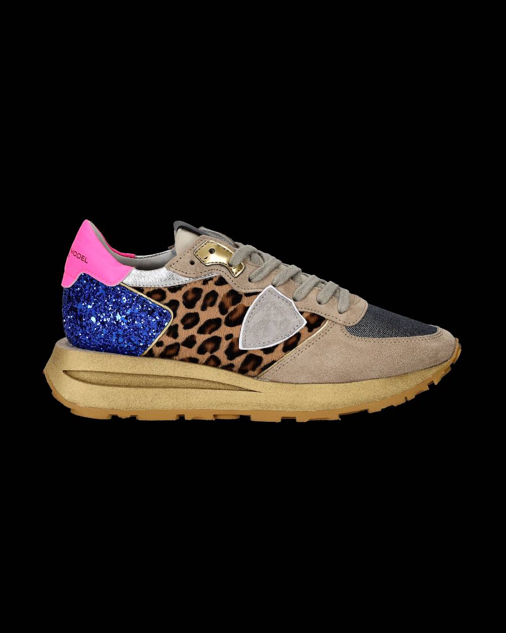 Philippe Model Sneaker basse Tropez Haute donna - beige, bluette e rosa Presa