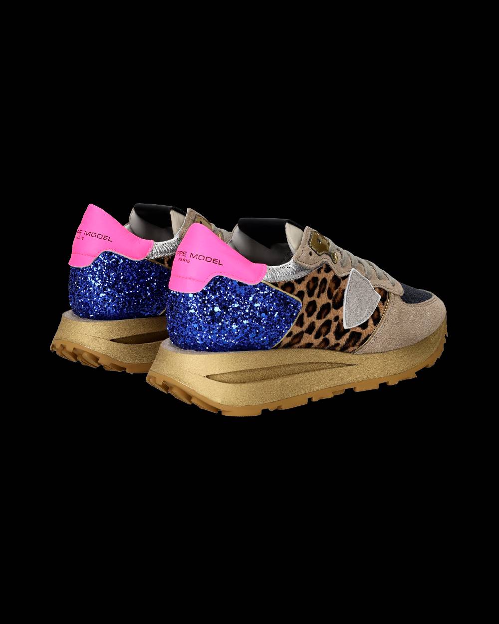 Philippe Model Sneaker basse Tropez Haute donna - beige, bluette e rosa Presa