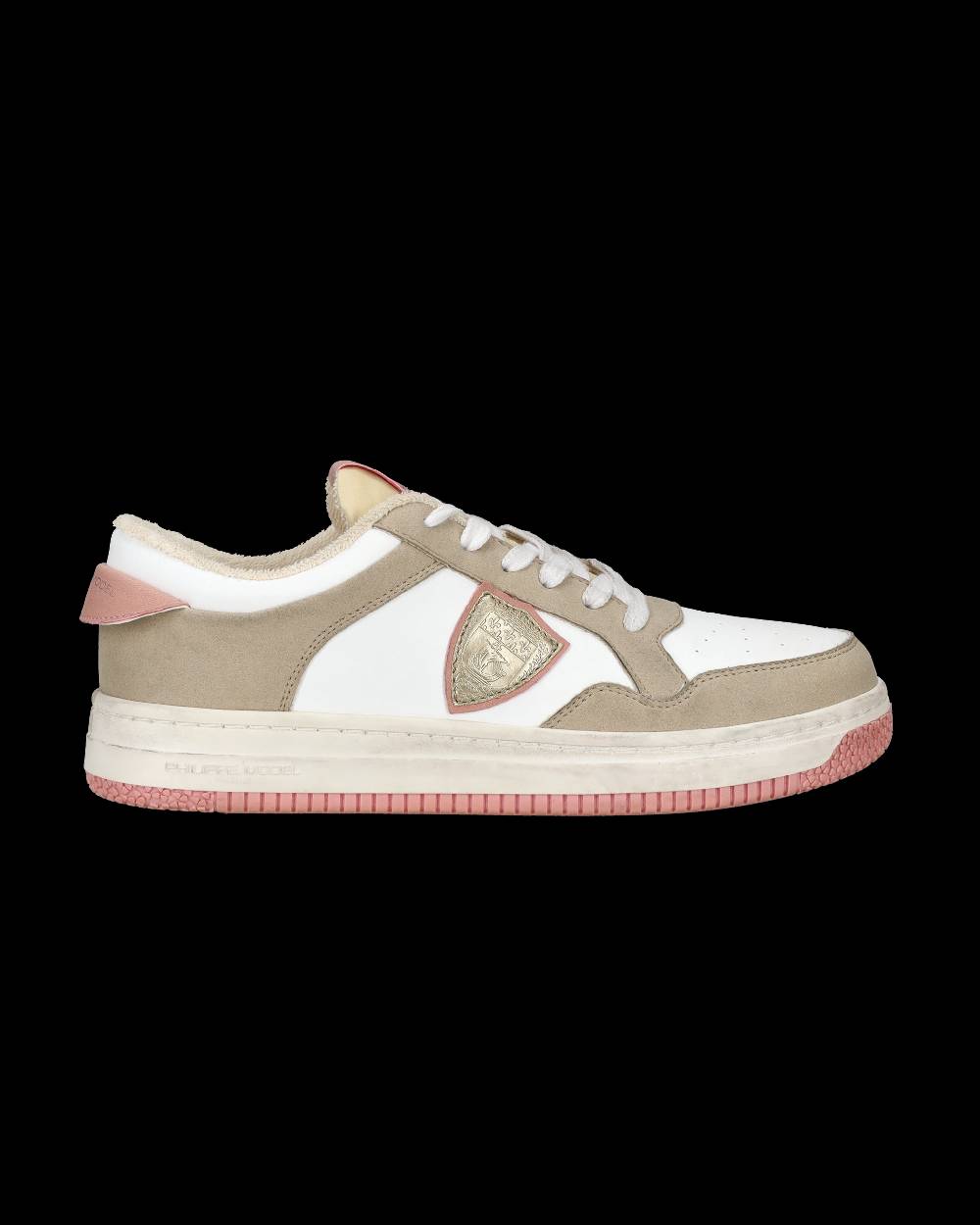 Philippe Model Sneakers Lyon da Donna Bianche e Rosa in Pelle Riciclata Moda
