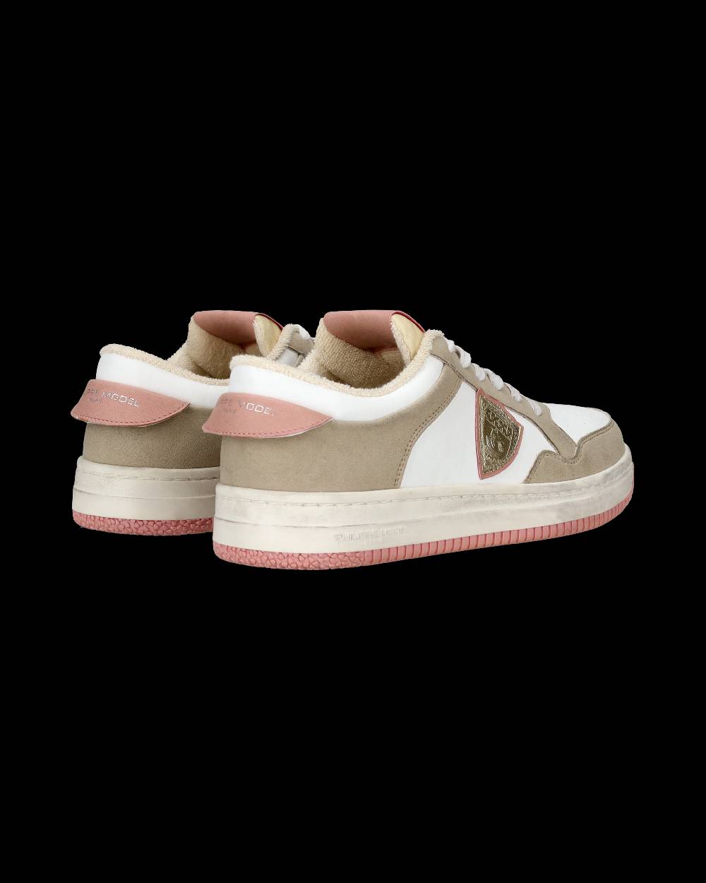 Philippe Model Sneakers Lyon da Donna Bianche e Rosa in Pelle Riciclata Moda