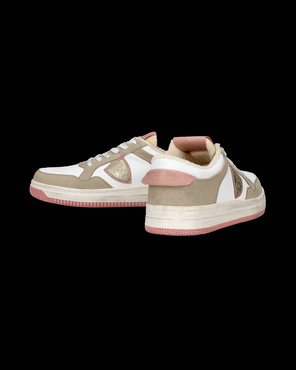 Philippe Model Sneakers Lyon da Donna Bianche e Rosa in Pelle Riciclata Moda