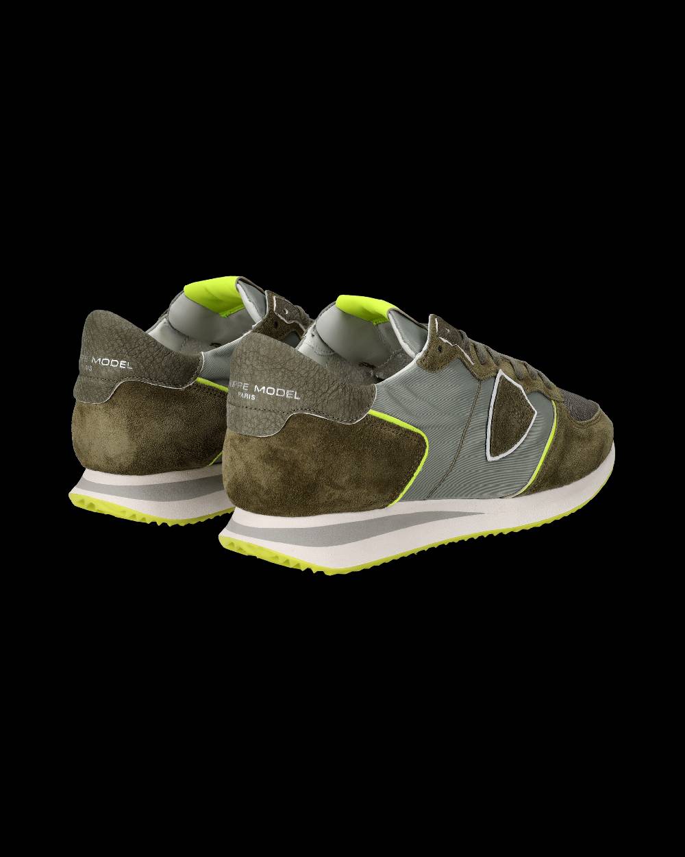 Philippe Model Sneakers Trpx da Uomo Verde militare e Gialle in Tessuto Tecnico Italy