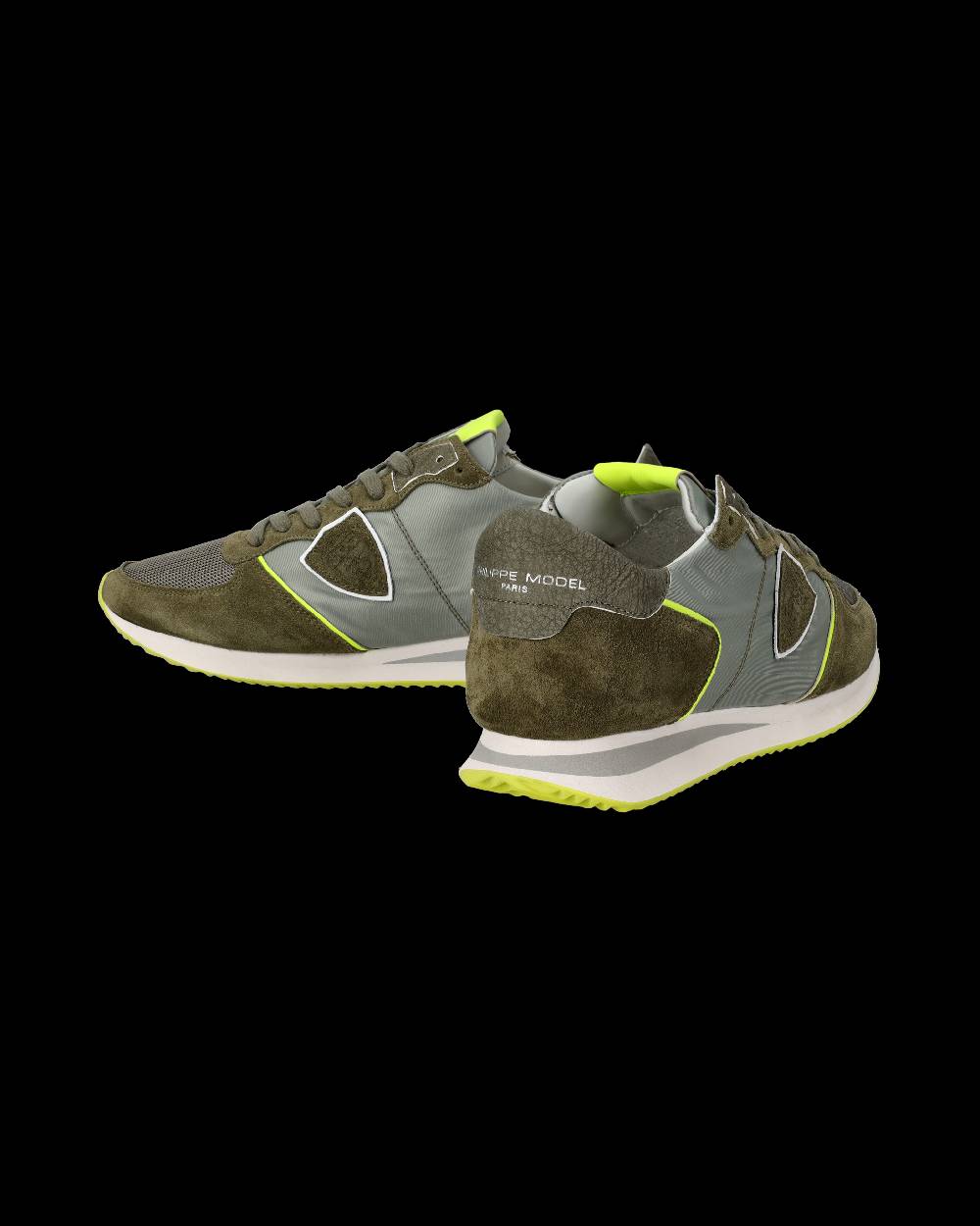 Philippe Model Sneakers Trpx da Uomo Verde militare e Gialle in Tessuto Tecnico Italy