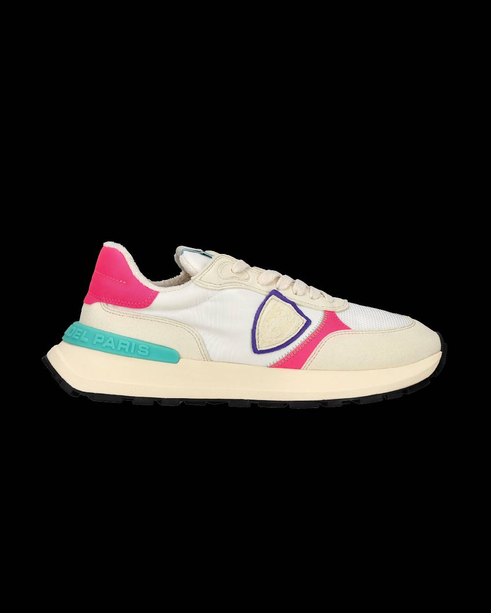 Philippe Model Sneakers Antibes da Donna Bianche e Fucsia in Tessuto Tecnico In Linea