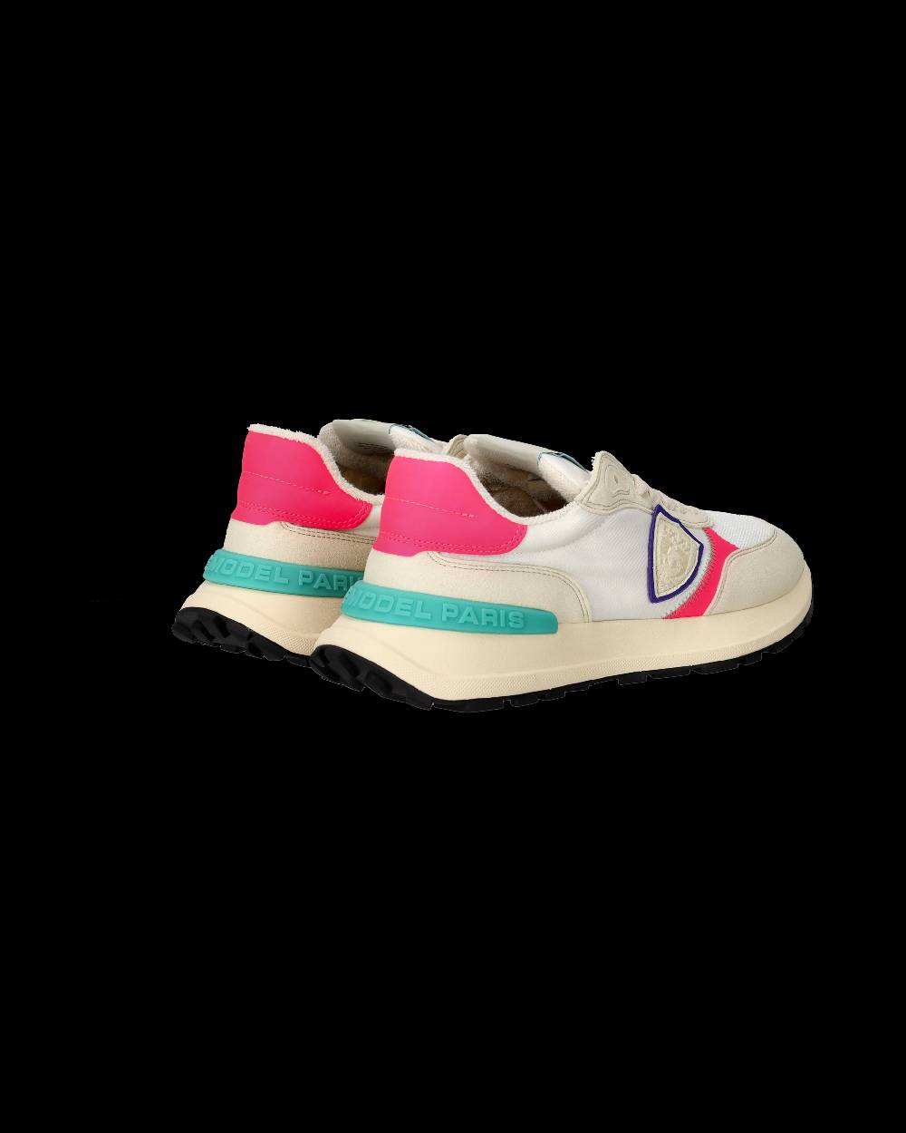 Philippe Model Sneakers Antibes da Donna Bianche e Fucsia in Tessuto Tecnico In Linea