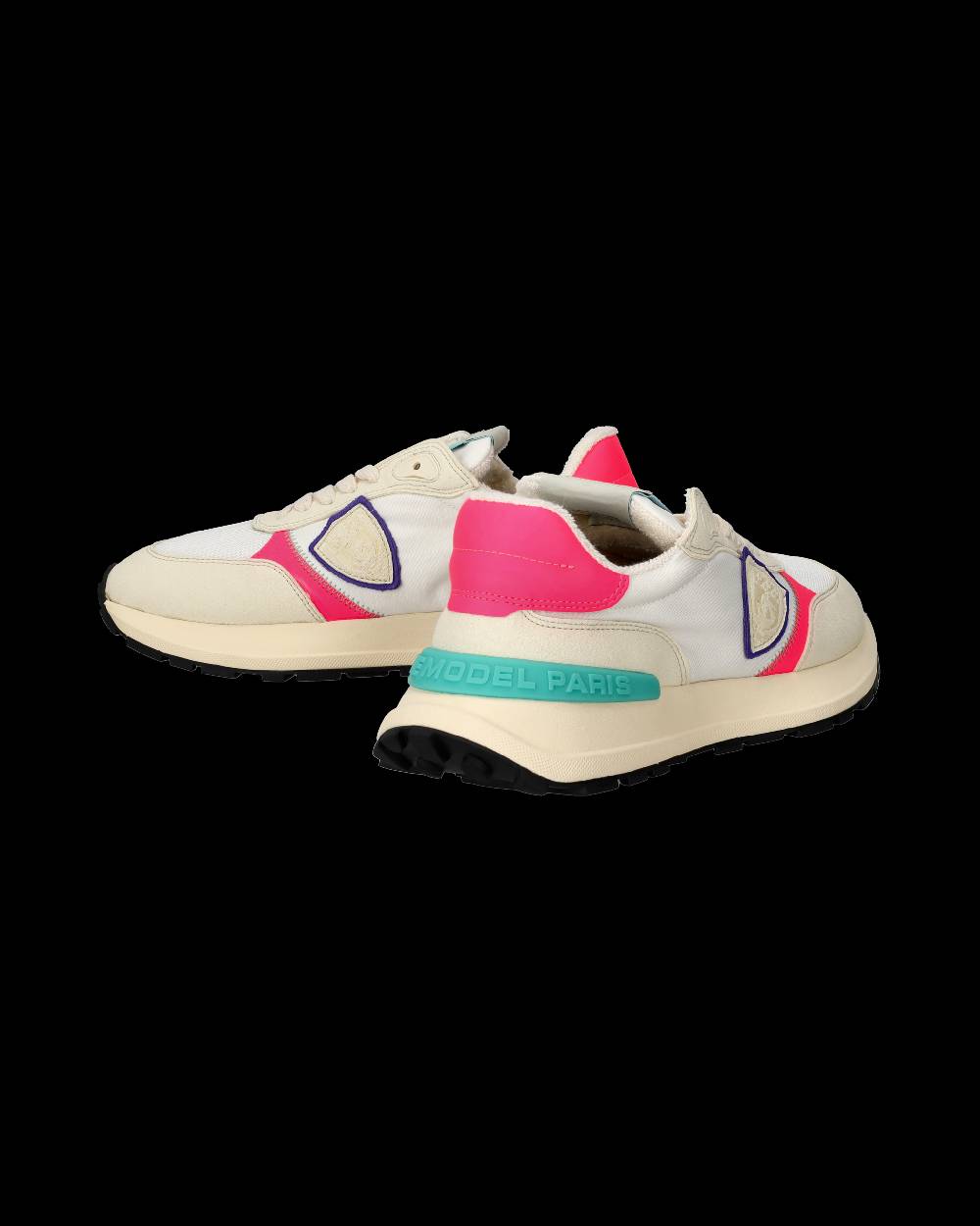 Philippe Model Sneakers Antibes da Donna Bianche e Fucsia in Tessuto Tecnico In Linea