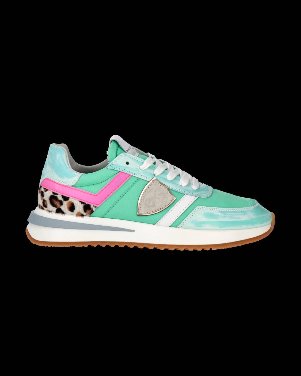 Philippe Model Sneakers Tropez 2.1 da Donna Verde acqua in Tessuto Tecnico Consegna Veloce