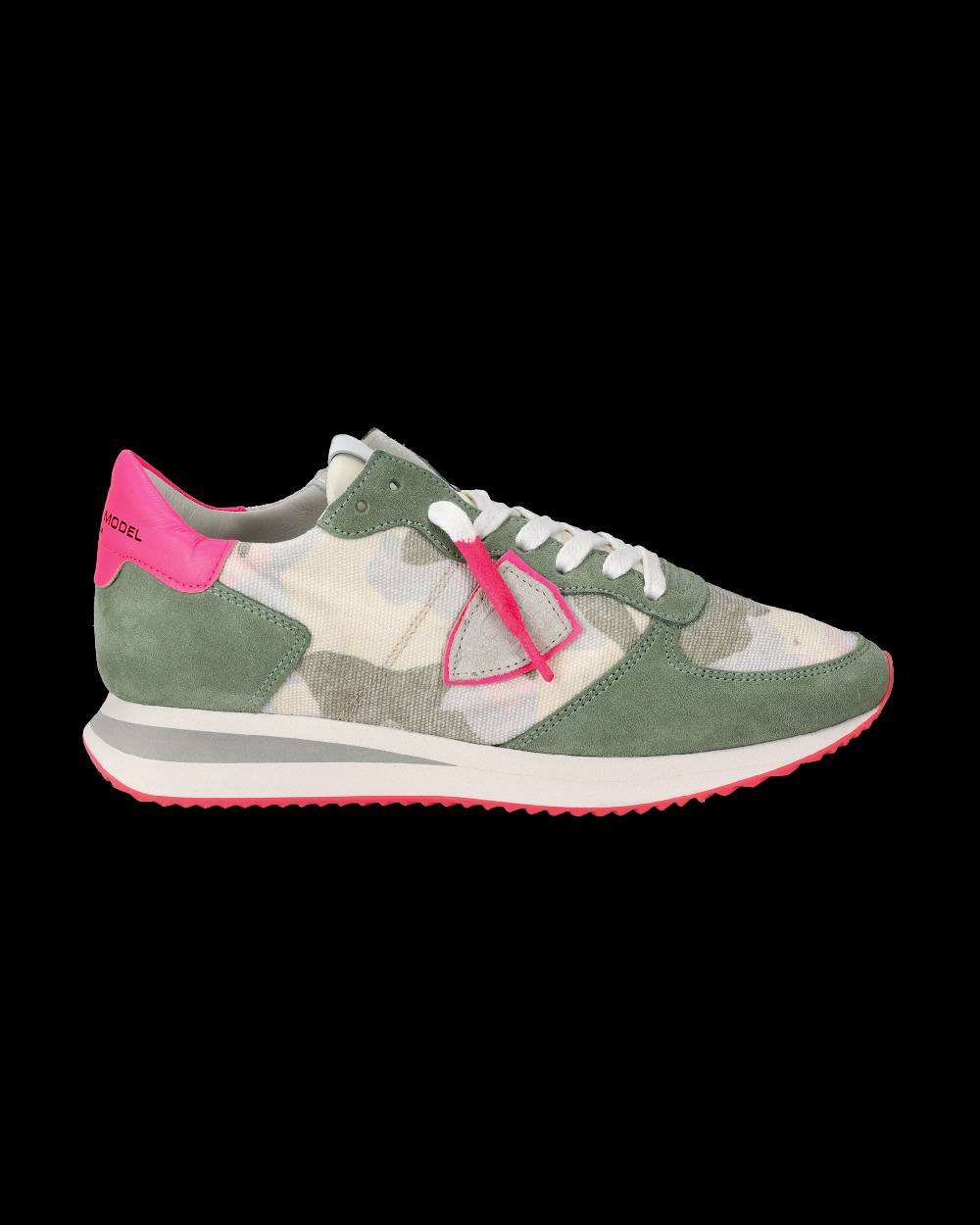 Philippe Model Sneakers Trpx da Donna Verde Camouflage in Tessuto Tecnico Affare Del Giorno