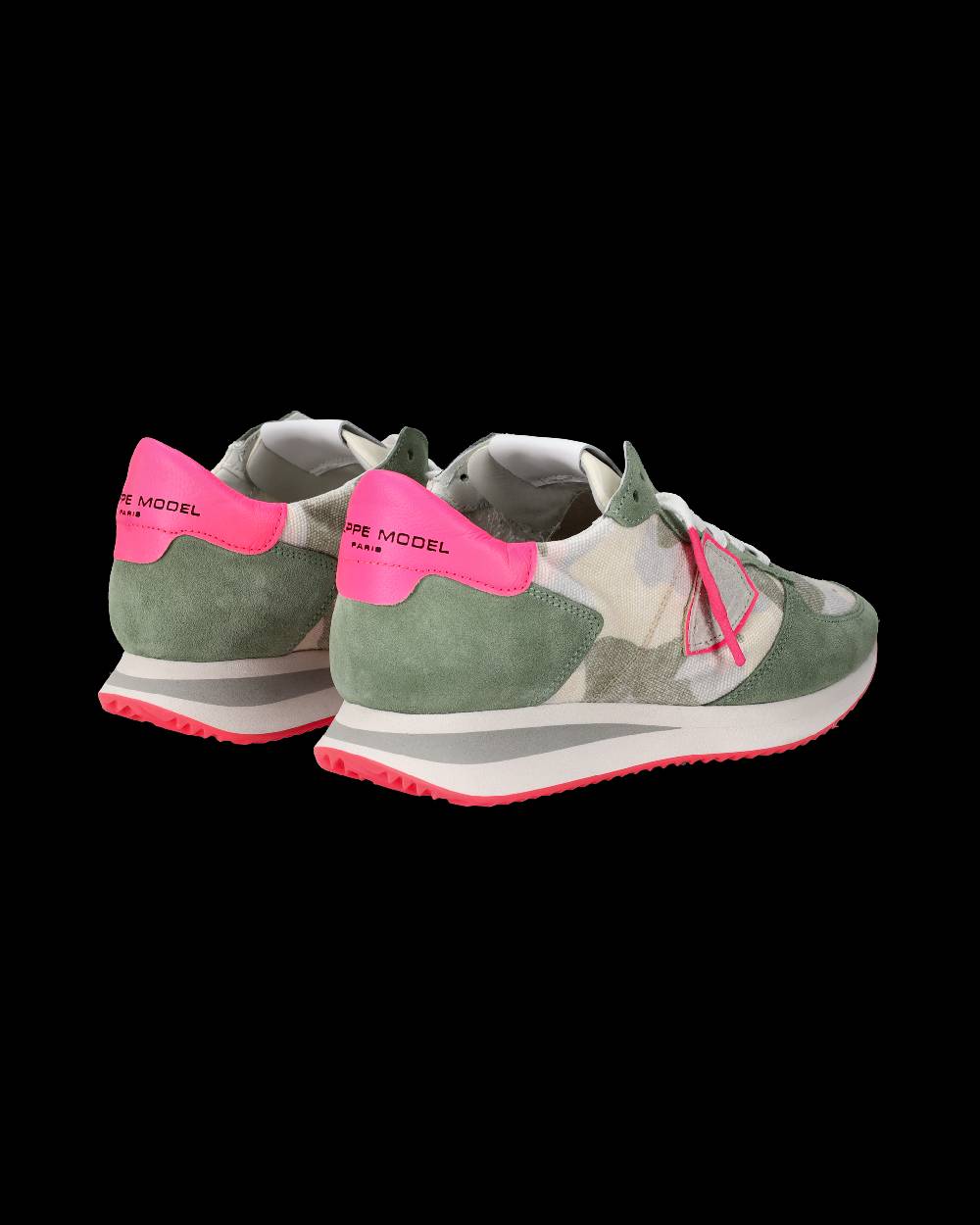 Philippe Model Sneakers Trpx da Donna Verde Camouflage in Tessuto Tecnico Affare Del Giorno