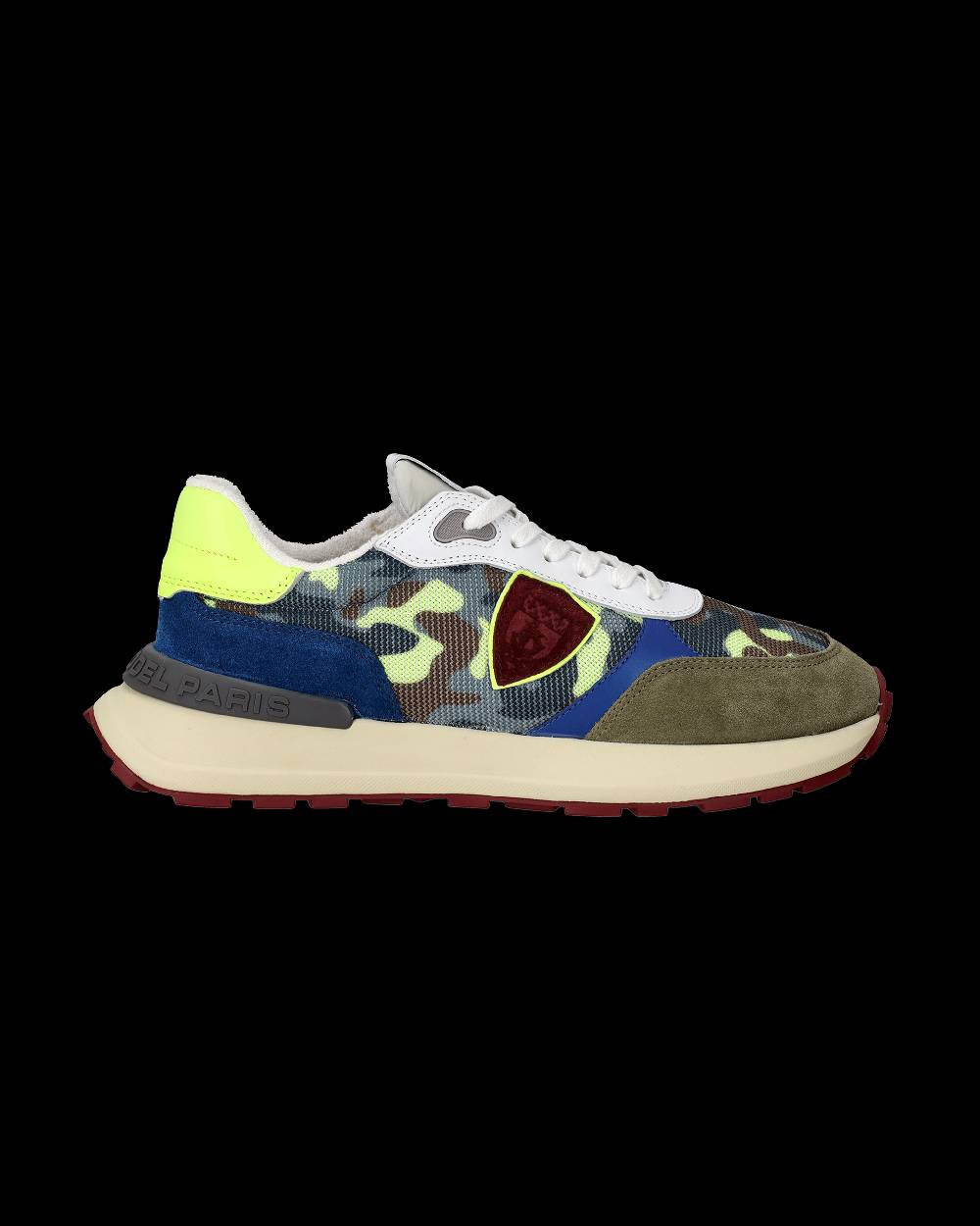 Philippe Model Sneaker running basse Antibes uomo - camouflage, verde e giallo Nuovo