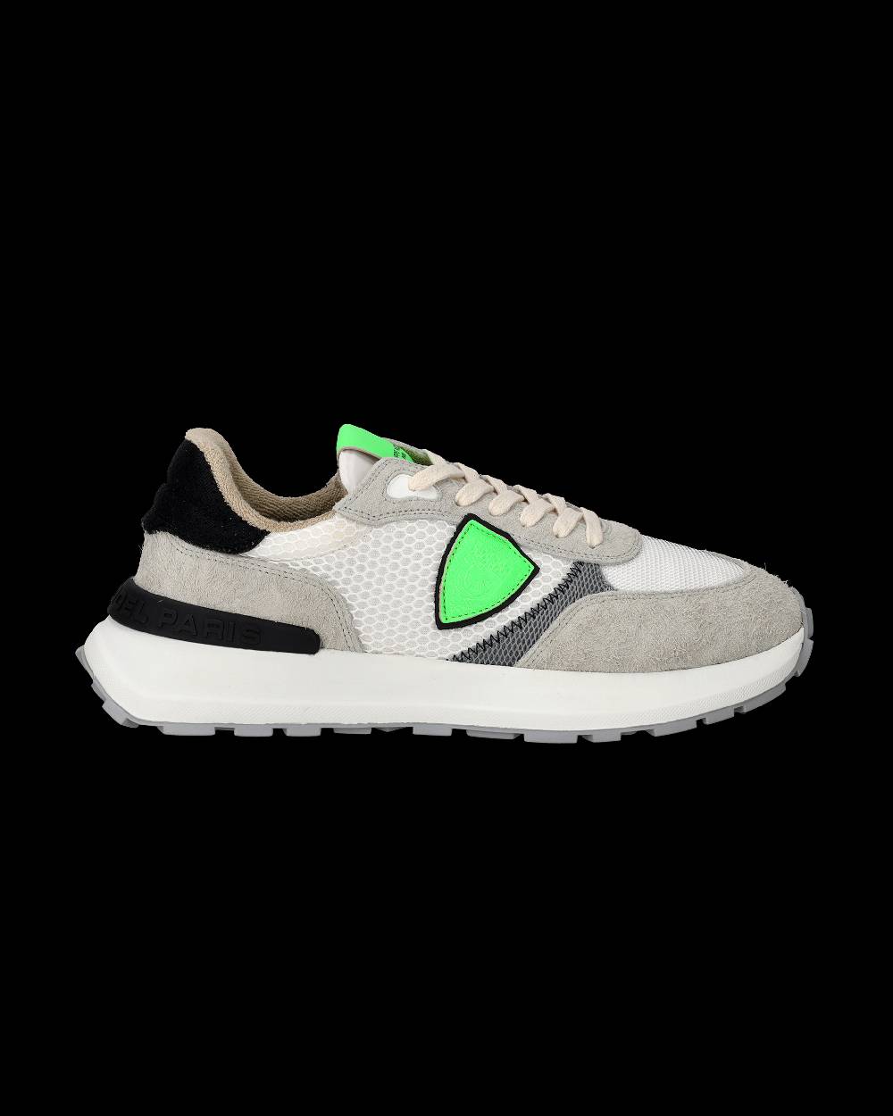 Philippe Model Sneakers Antibes da Uomo Bianche e Verdi in Tessuto Tecnico E Pelle Qualità
